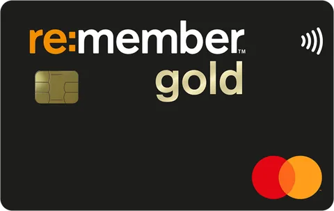 Gull-farget Mastercard sett forfra